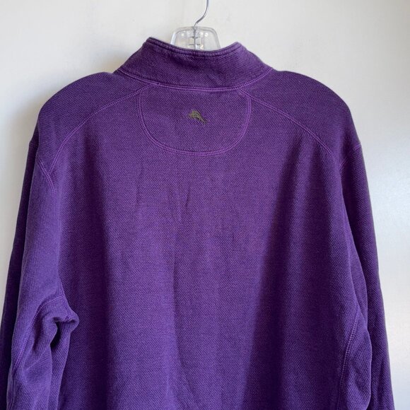 Tommy Bahama Quarter Zip Reversible Pullover Men's Large Purple - Picture 5 of 9